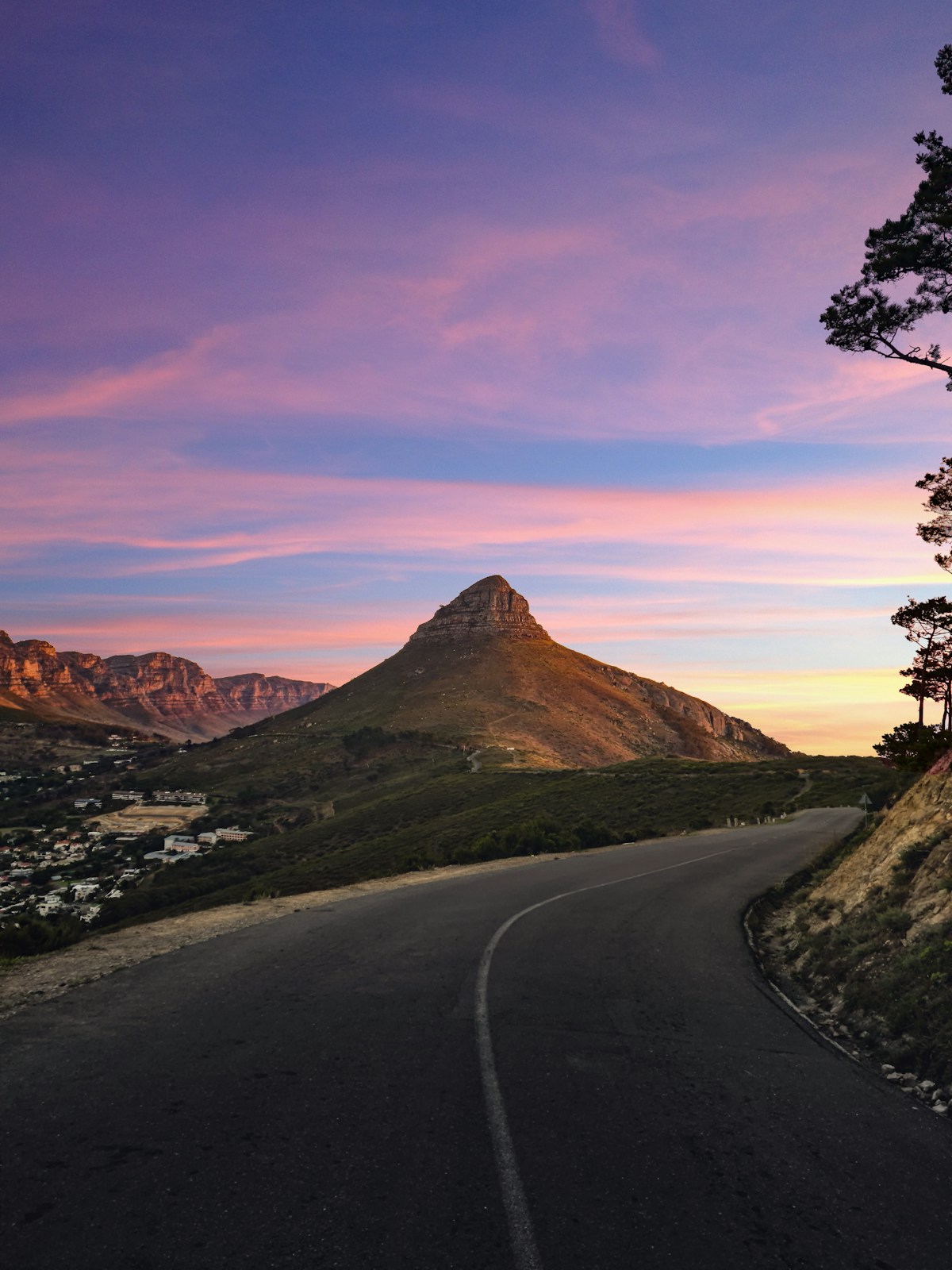 Lion's Head at sunset from Signal Hill Road, Cape Town, South Africa