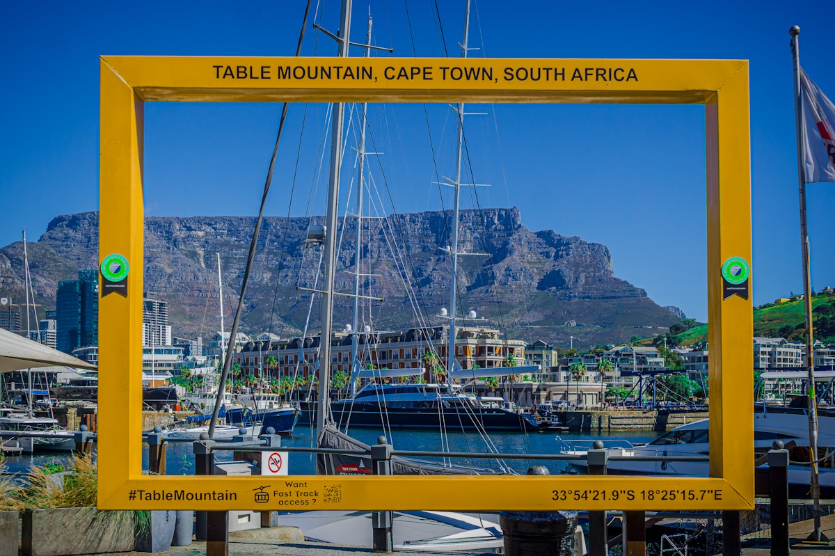 Table Mountain, Cape Town, South Africa framed at the V&A Waterfront