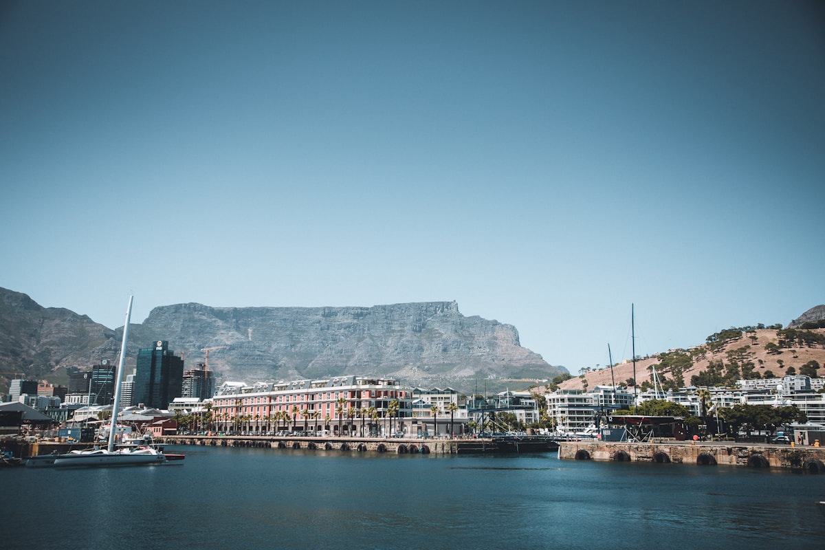 V&A Waterfront harbour with Table Mountain, Cape Town, South Africa — SADC tourism and southern Africa travel