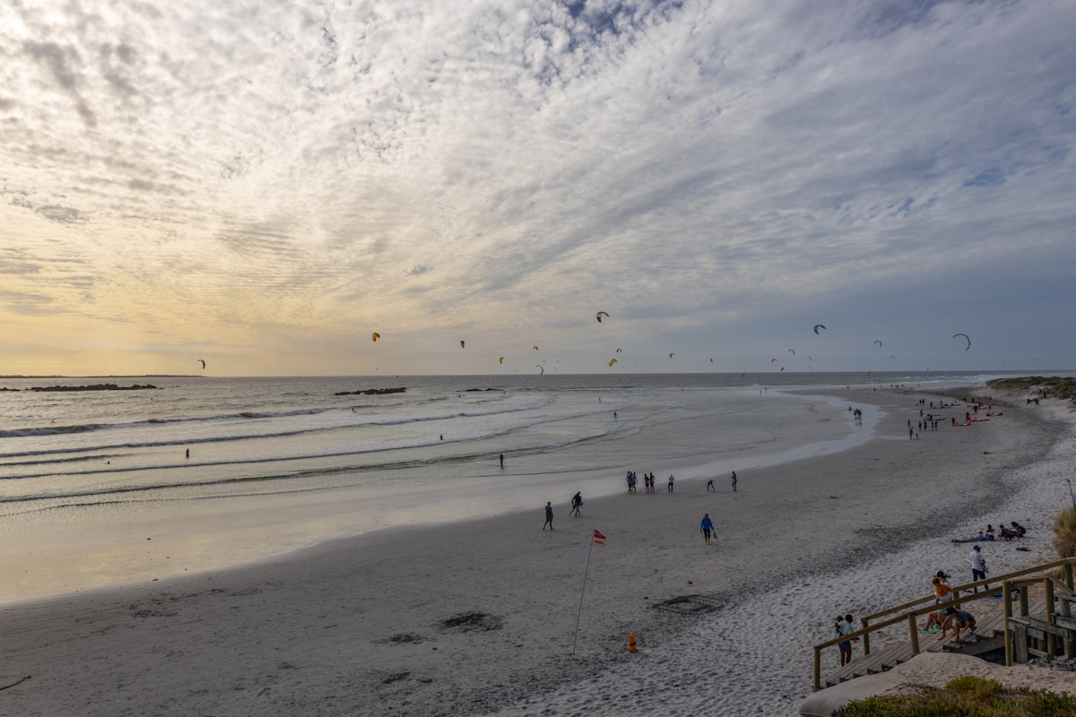People on a Cape Town beach in summer — South Africa in February
